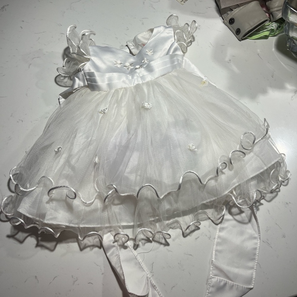 Little girls white formal dress